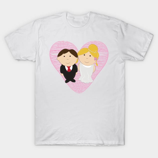 Cute Wedding Couple T-Shirt by nickemporium1